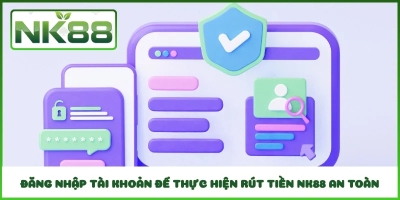 Đăng nhập tài khoản để thực hiện rút tiền NK88 an toàn