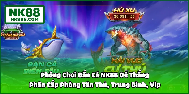 Phòng Chơi Bắn Cá NK88 Dễ Thắng? Phân Cấp Phòng Tân Thủ, Trung Bình, Vip